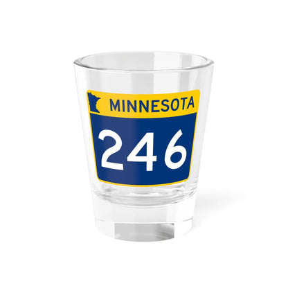 MN-246 wide (Minnesota) (Road Sign) Shot Glass 1.5oz 1.5oz - Go Mug Yourself