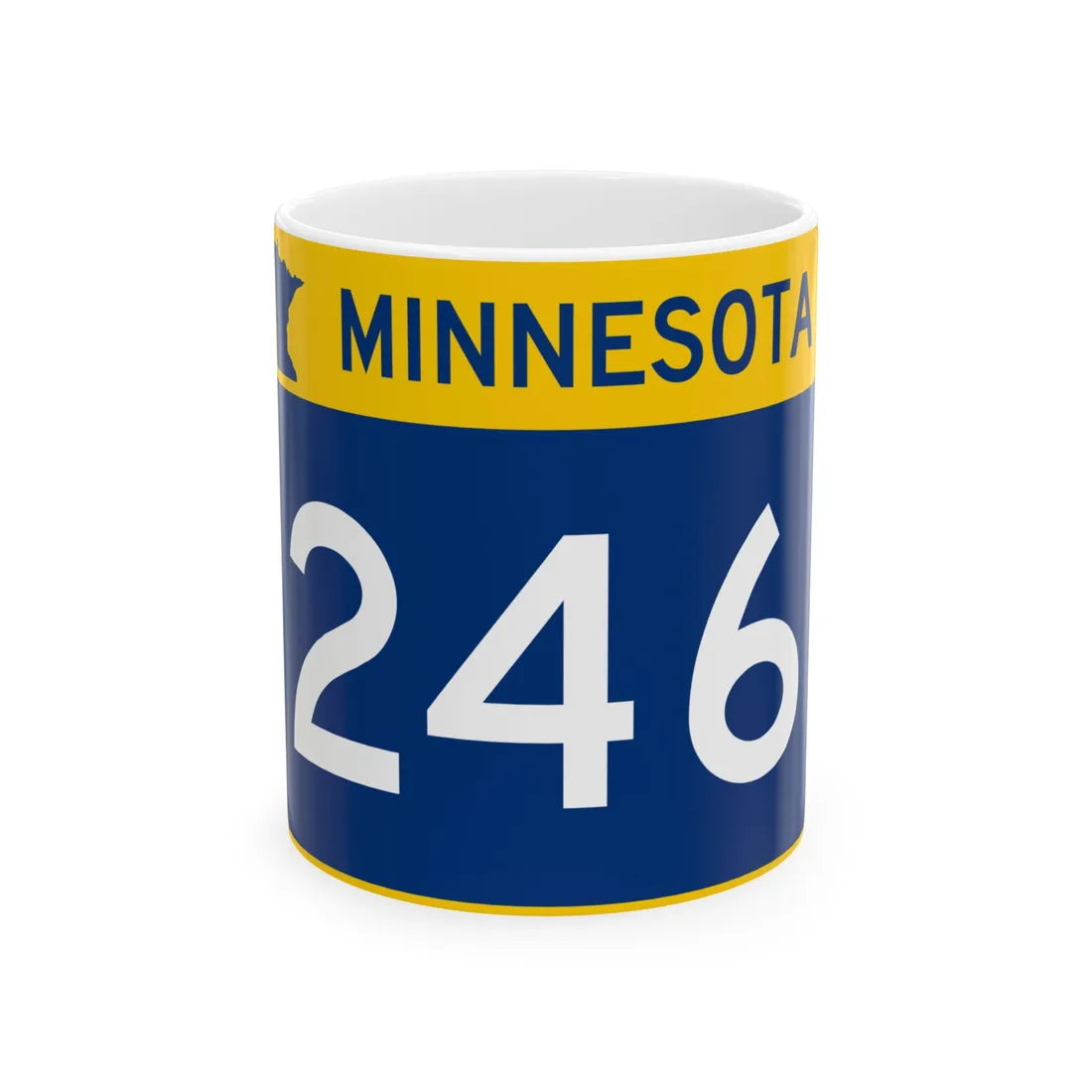 MN-246 wide (Minnesota) (Road Sign) White Coffee Mug 11oz - Go Mug Yourself