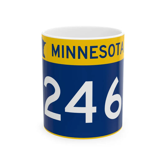 MN-246 wide (Minnesota) (Road Sign) White Coffee Mug 11oz - Go Mug Yourself