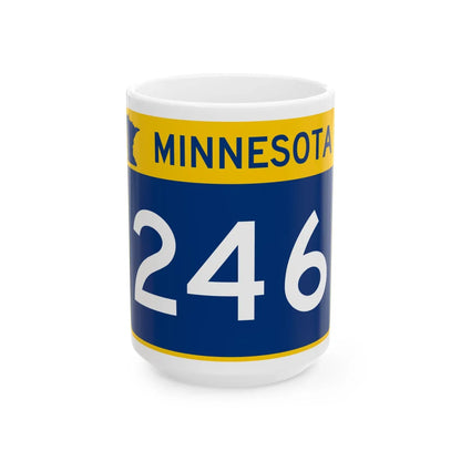 MN-246 wide (Minnesota) (Road Sign) White Coffee Mug 15oz - Go Mug Yourself