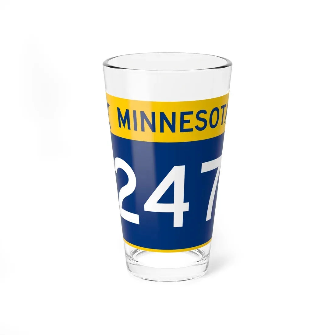 MN-247 wide (Minnesota) (Road Sign) Pint Glass 16oz - Go Mug Yourself