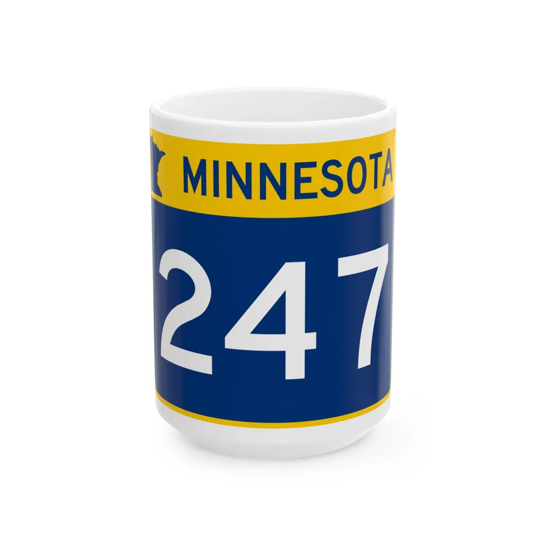 MN-247 wide (Minnesota) (Road Sign) White Coffee Mug 15oz - Go Mug Yourself