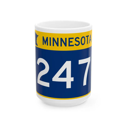 MN-247 wide (Minnesota) (Road Sign) White Coffee Mug 15oz - Go Mug Yourself