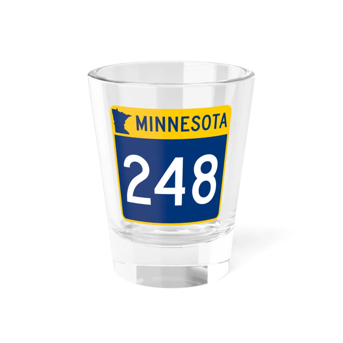 MN-248 (Minnesota) (Road Sign) Shot Glass 1.5oz 1.5oz - Go Mug Yourself