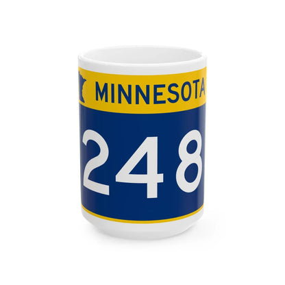 MN-248 wide (Minnesota) (Road Sign) White Coffee Mug 15oz - Go Mug Yourself