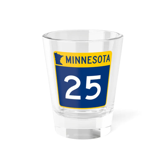 MN-25 (Minnesota) (Road Sign) Shot Glass 1.5oz 1.5oz - Go Mug Yourself