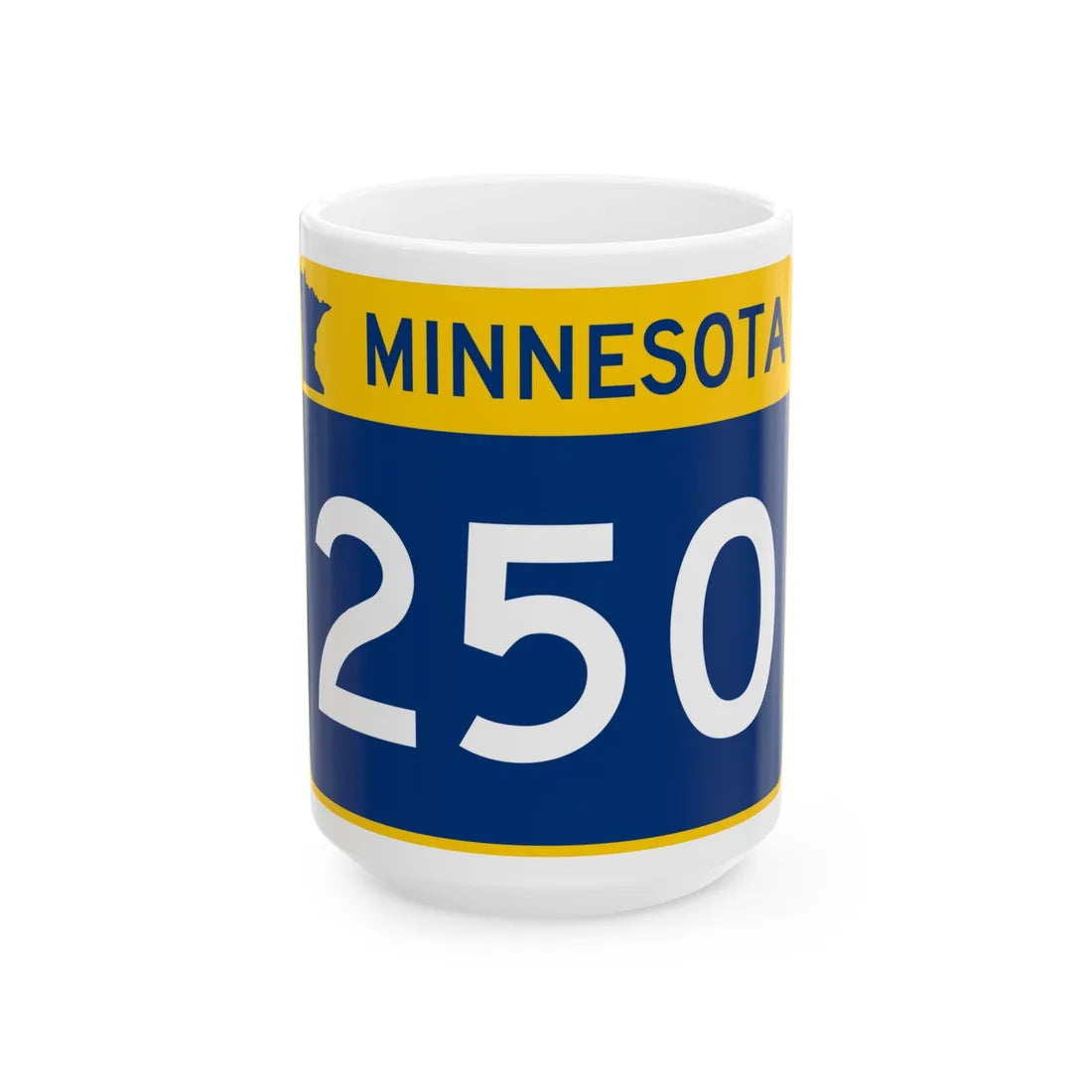 MN-250 wide (Minnesota) (Road Sign) White Coffee Mug 15oz - Go Mug Yourself
