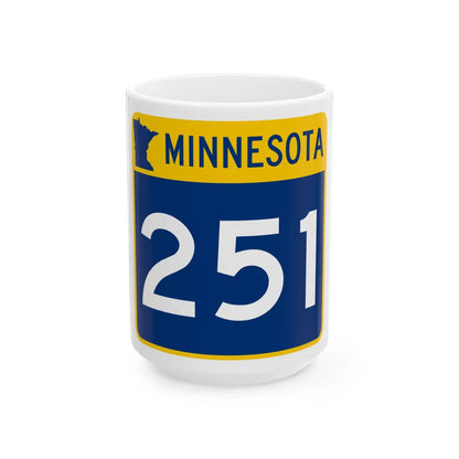 MN-251 (Minnesota) (Road Sign) White Coffee Mug 15oz - Go Mug Yourself