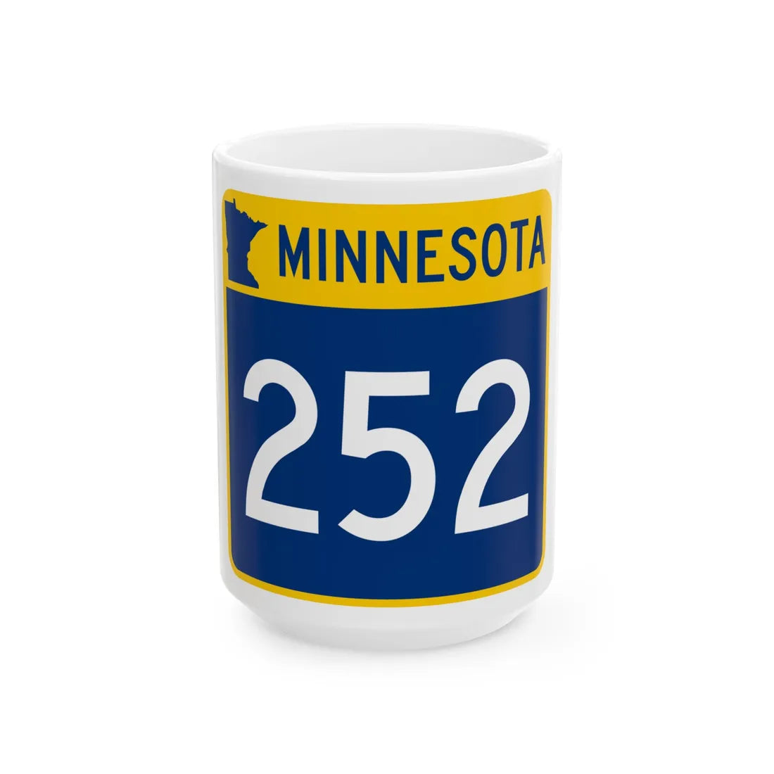 MN-252 (Minnesota) (Road Sign) White Coffee Mug 15oz - Go Mug Yourself