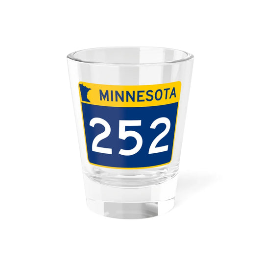MN-252 wide (Minnesota) (Road Sign) Shot Glass 1.5oz 1.5oz - Go Mug Yourself