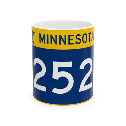 MN-252 wide (Minnesota) (Road Sign) White Coffee Mug 11oz - Go Mug Yourself
