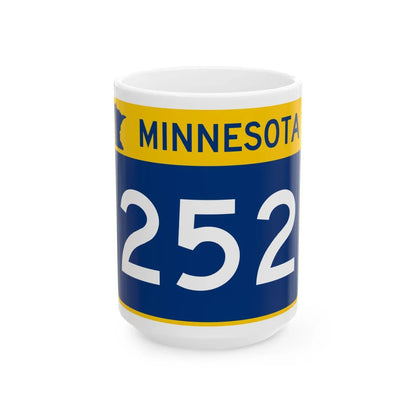 MN-252 wide (Minnesota) (Road Sign) White Coffee Mug 15oz - Go Mug Yourself