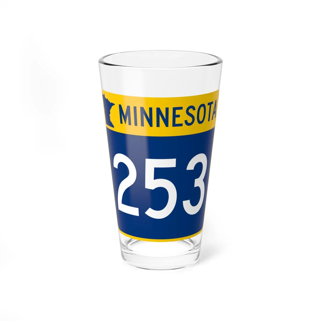 MN-253 (Minnesota) (Road Sign) Pint Glss 16oz 16oz - Go Mug Yourself