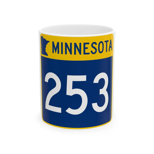 MN-253 (Minnesota) (Road Sign) White Coffee Mug 11oz - Go Mug Yourself