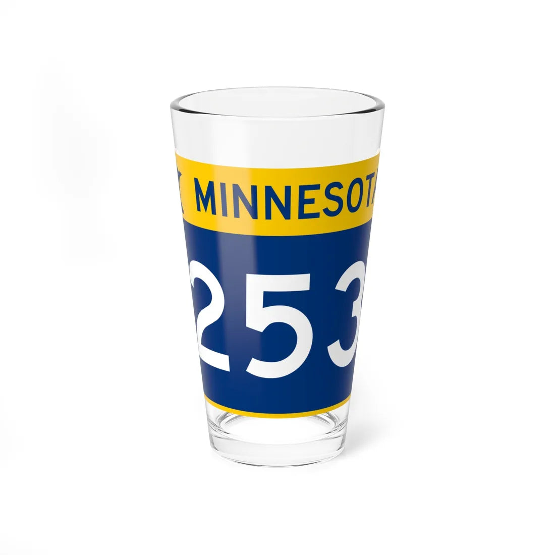 MN-253 wide (Minnesota) (Road Sign) Pint Glass 16oz 16oz - Go Mug Yourself