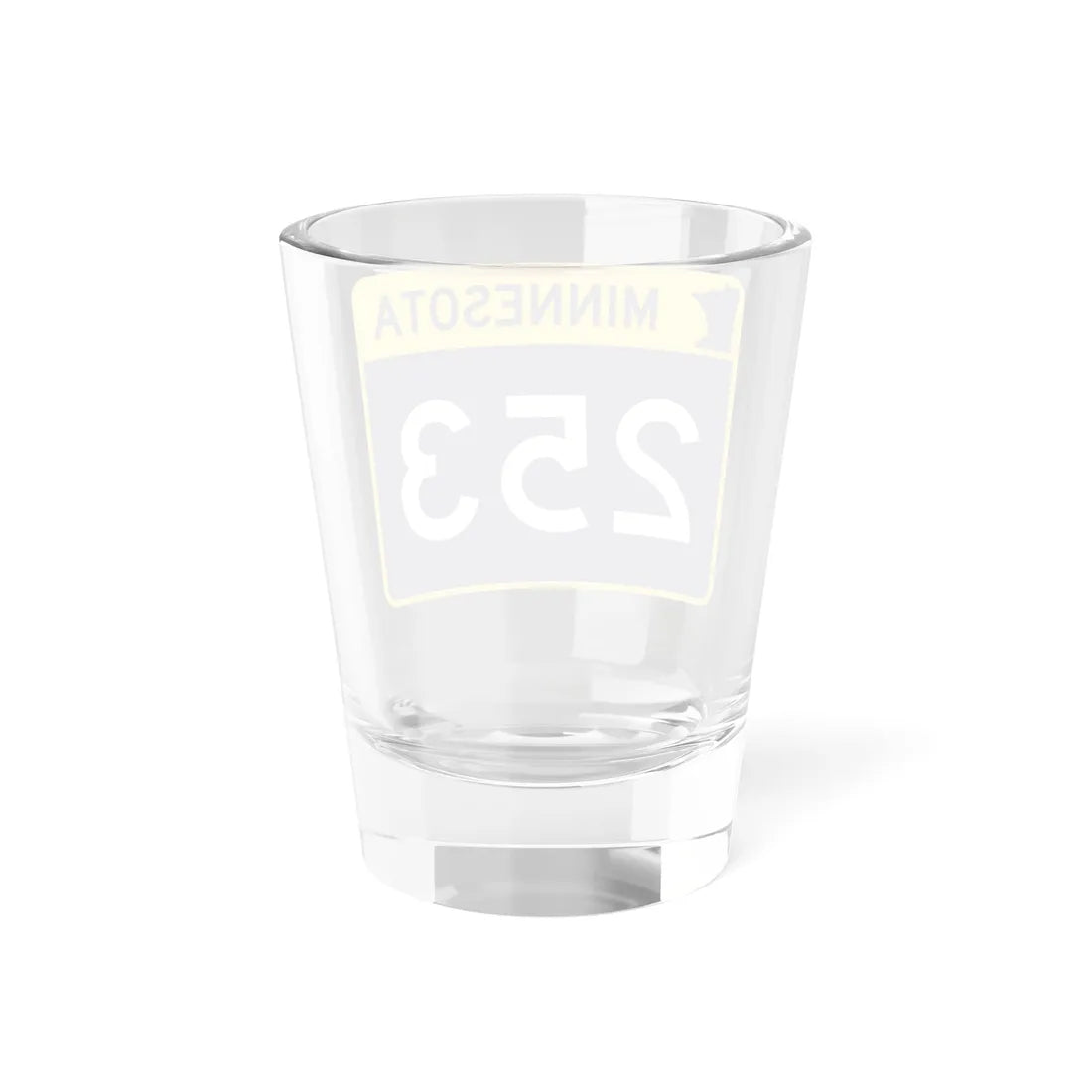MN-253 wide (Minnesota) (Road Sign) Shot Glass 1.5oz - Go Mug Yourself