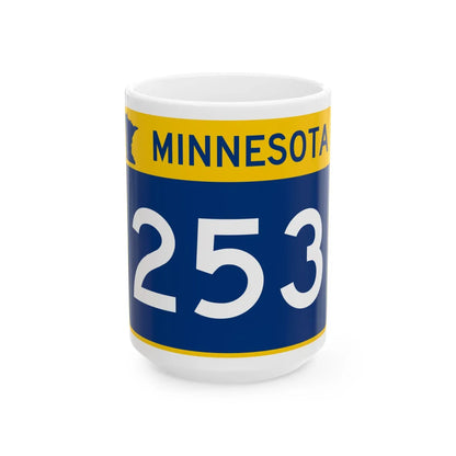 MN-253 wide (Minnesota) (Road Sign) White Coffee Mug 15oz - Go Mug Yourself