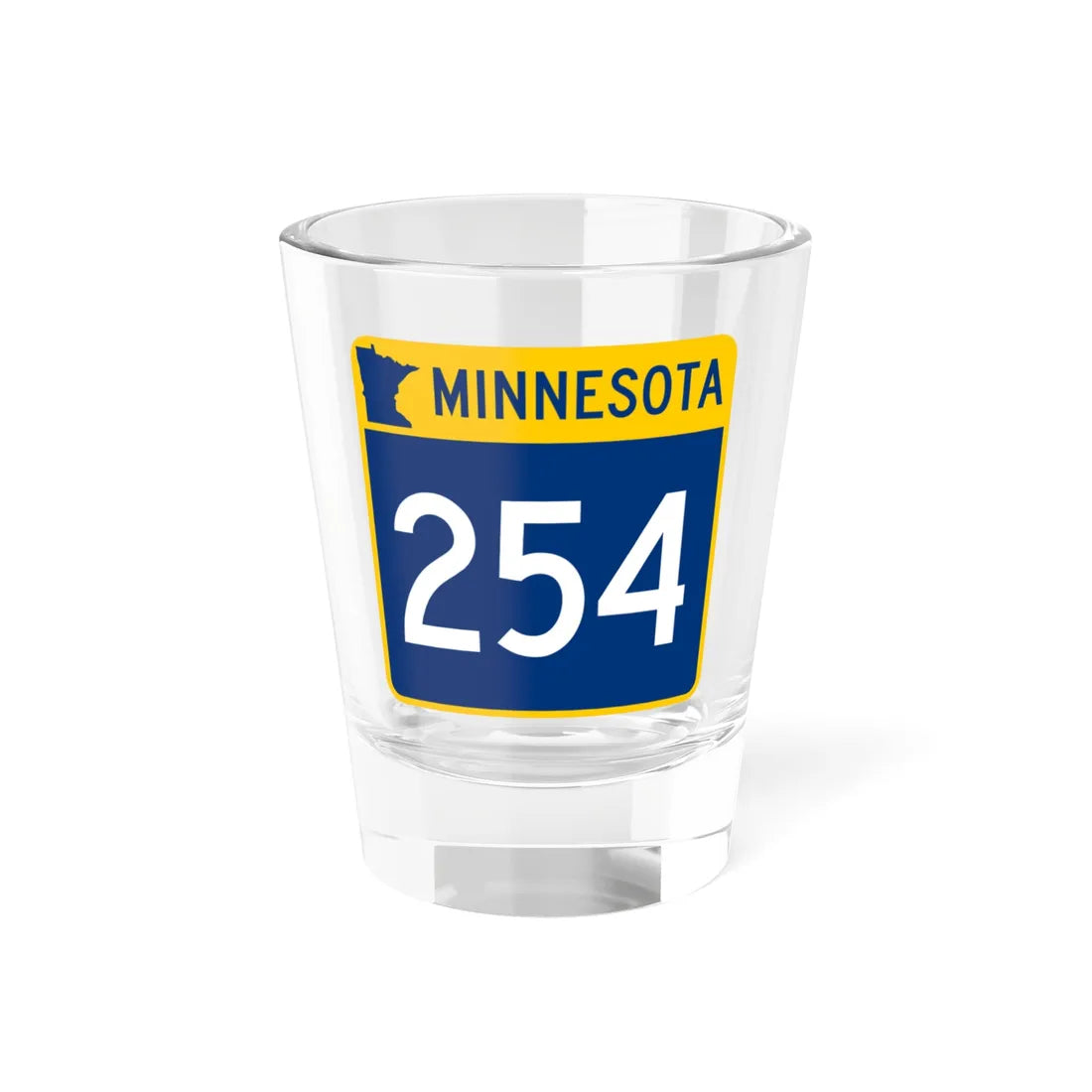 MN-254 (Minnesota) (Road Sign) Shot Glass 1.5oz 1.5oz - Go Mug Yourself