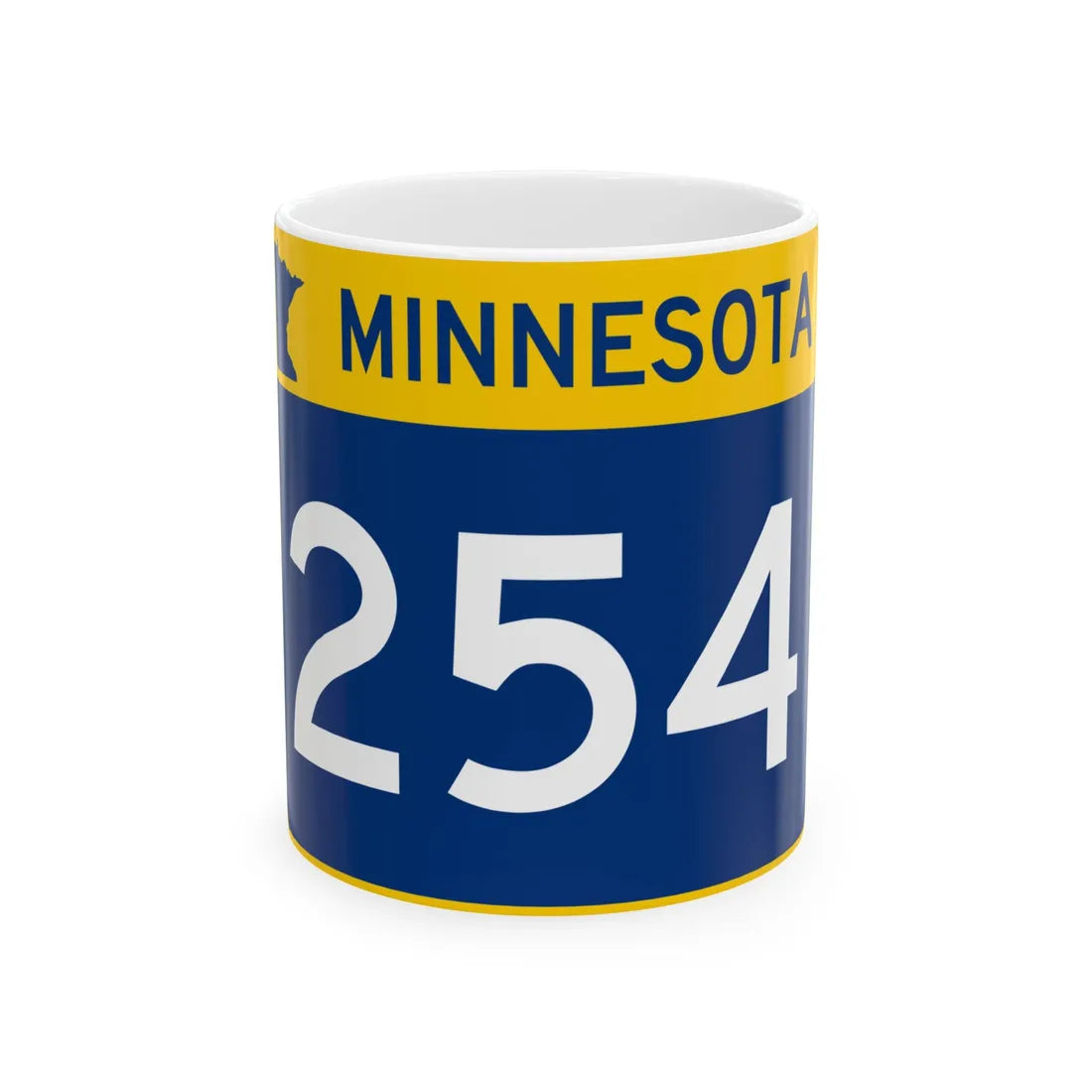 MN-254 wide (Minnesota) (Road Sign) White Coffee Mug 11oz - Go Mug Yourself
