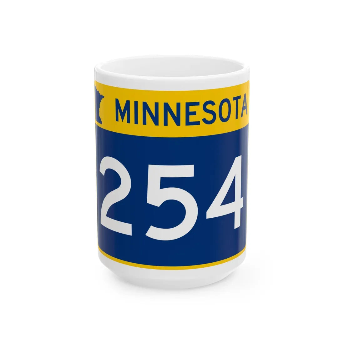 MN-254 wide (Minnesota) (Road Sign) White Coffee Mug 15oz - Go Mug Yourself