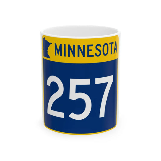 MN-257 (Minnesota) (Road Sign) White Coffee Mug 11oz - Go Mug Yourself