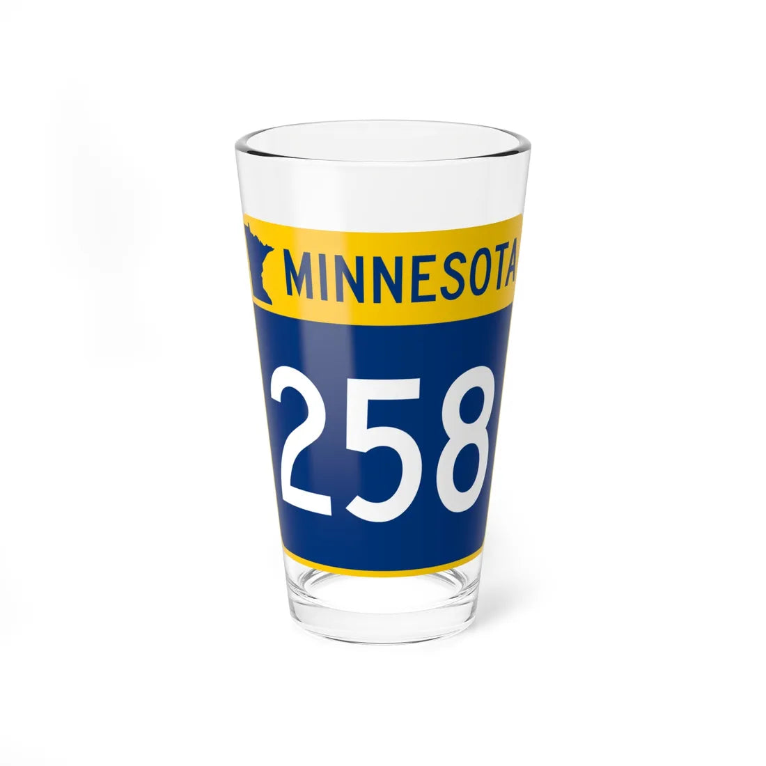 MN-258 (Minnesota) (Road Sign) Pint Glss 16oz 16oz - Go Mug Yourself