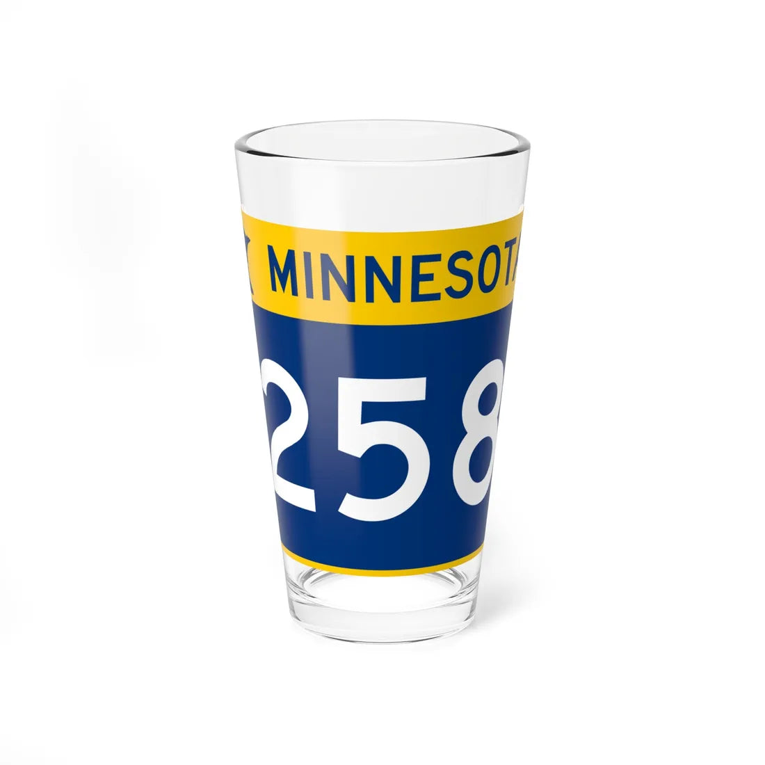 MN-258 wide (Minnesota) (Road Sign) Pint Glss 16oz - Go Mug Yourself