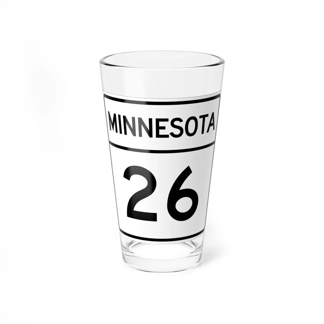 MN-26 1948 (Minnesota) (Road Sign) Pint Glass 16oz 16oz - Go Mug Yourself