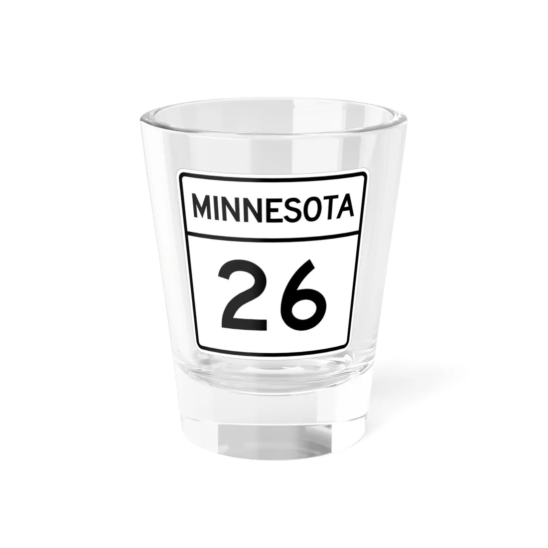 MN-26 1948 (Minnesota) (Road Sign) Shot Glass 1.5oz 1.5oz - Go Mug Yourself