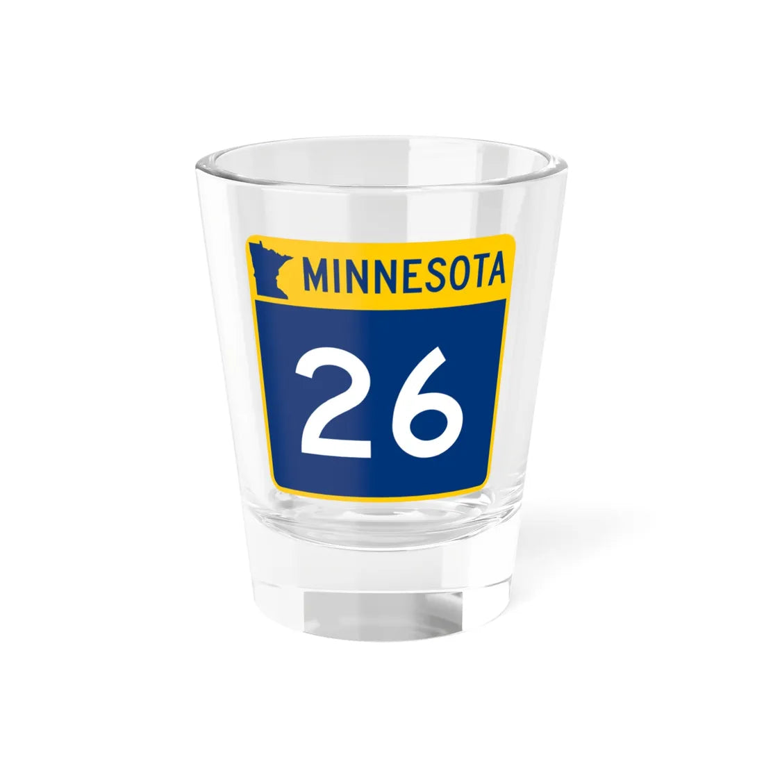 MN-26 (Minnesota) (Road Sign) Shot Glass 1.5oz 1.5oz - Go Mug Yourself