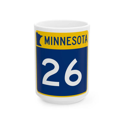 MN-26 (Minnesota) (Road Sign) White Coffee Mug 15oz - Go Mug Yourself