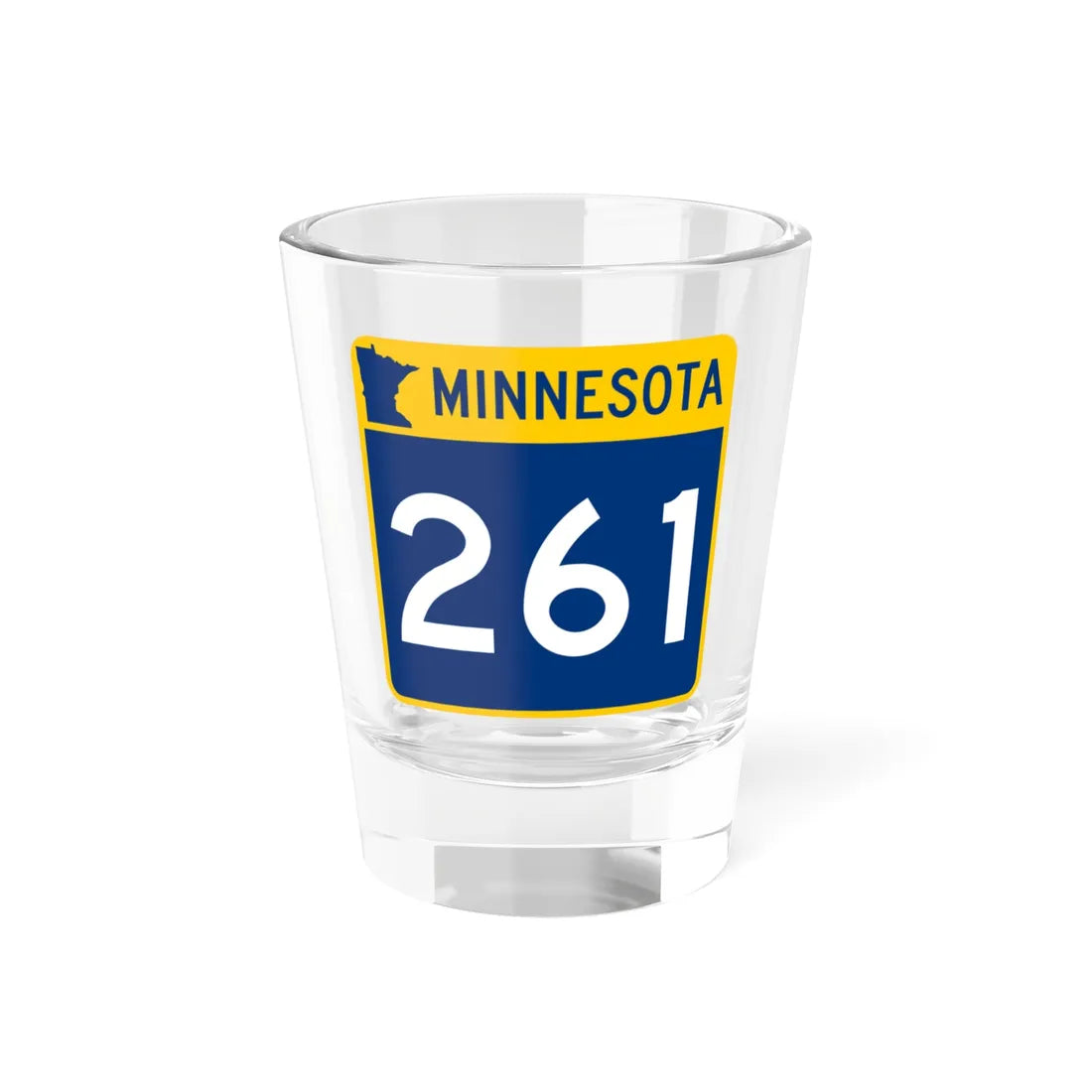 MN-261 (Minnesota) (Road Sign) Shot Glass 1.5oz 1.5oz - Go Mug Yourself