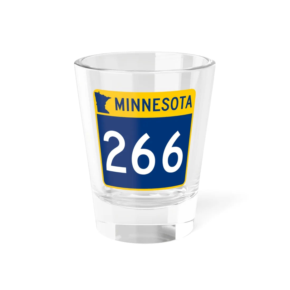 MN-266 (Minnesota) (Road Sign) Shot Glass 1.5oz 1.5oz - Go Mug Yourself