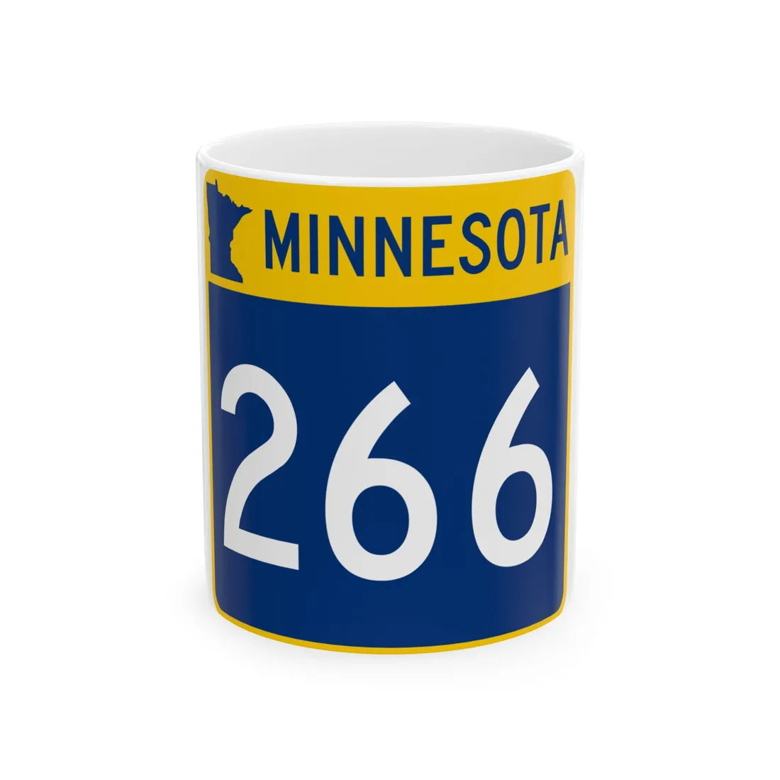 MN-266 (Minnesota) (Road Sign) White Coffee Mug 11oz - Go Mug Yourself