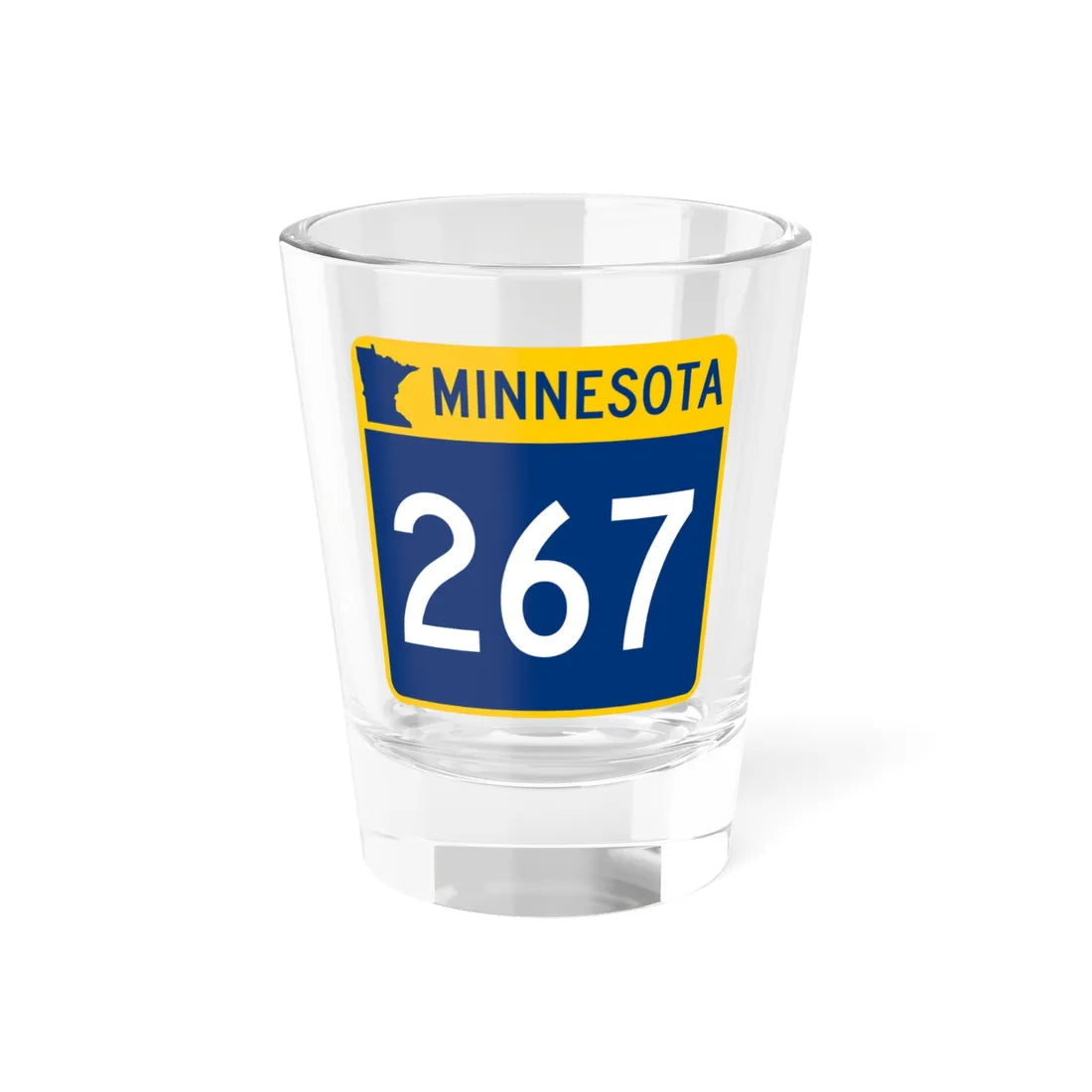 MN-267 (Minnesota) (Road Sign) Shot Glass 1.5oz 1.5oz - Go Mug Yourself