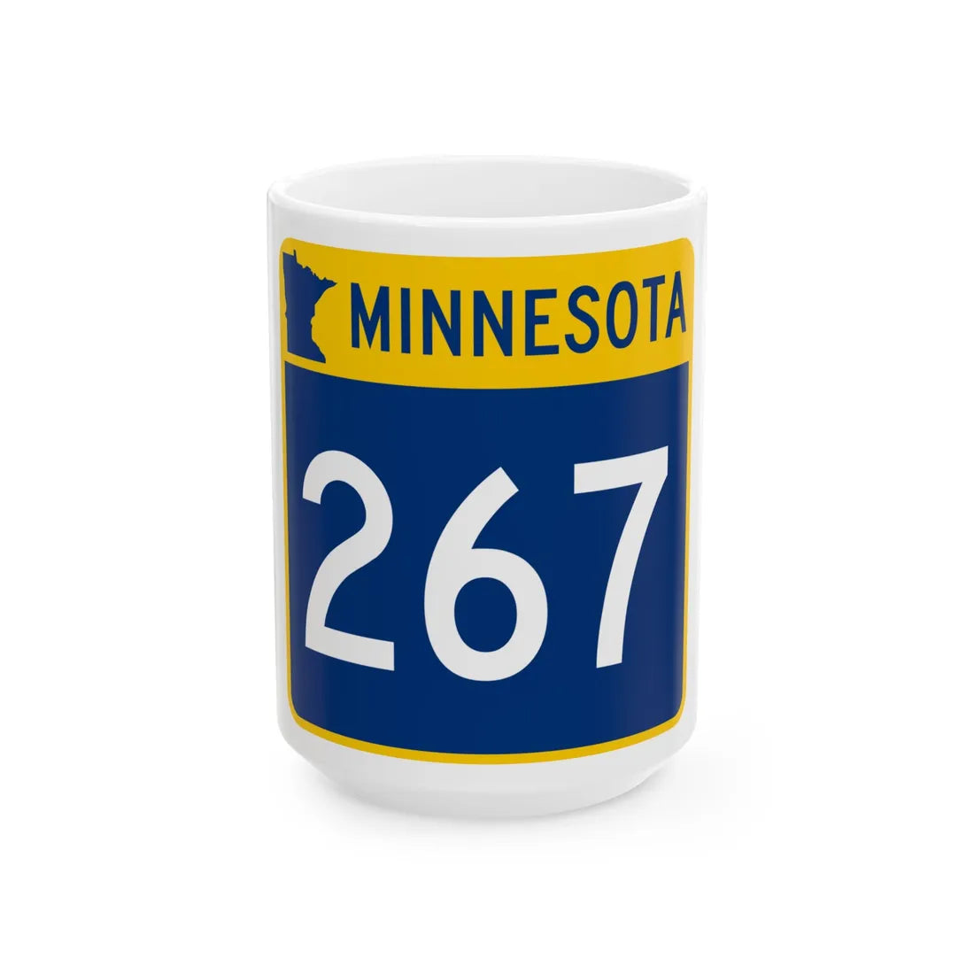 MN-267 (Minnesota) (Road Sign) White Coffee Mug 15oz - Go Mug Yourself
