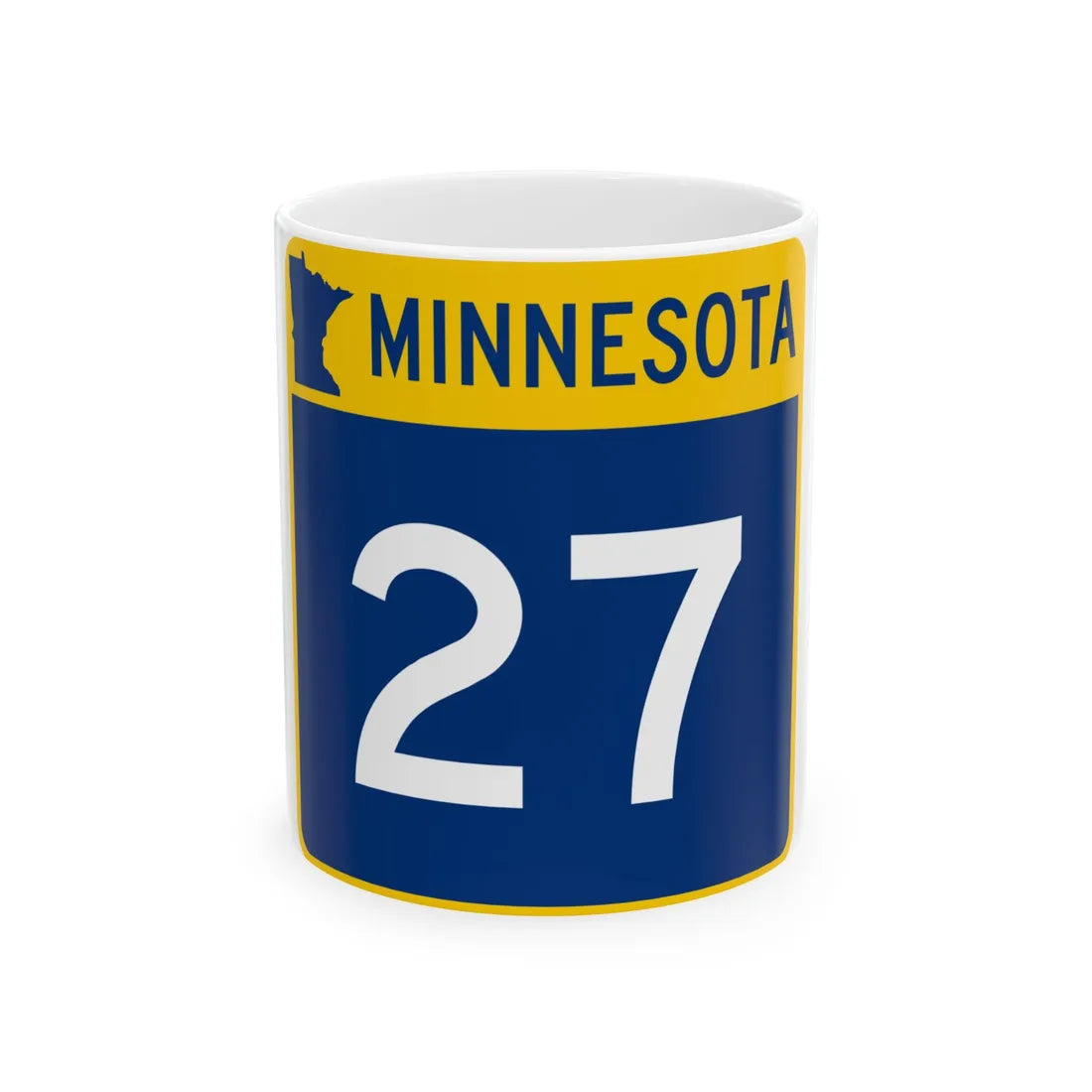 MN-27 (Minnesota) (Road Sign) White Coffee Mug 11oz - Go Mug Yourself