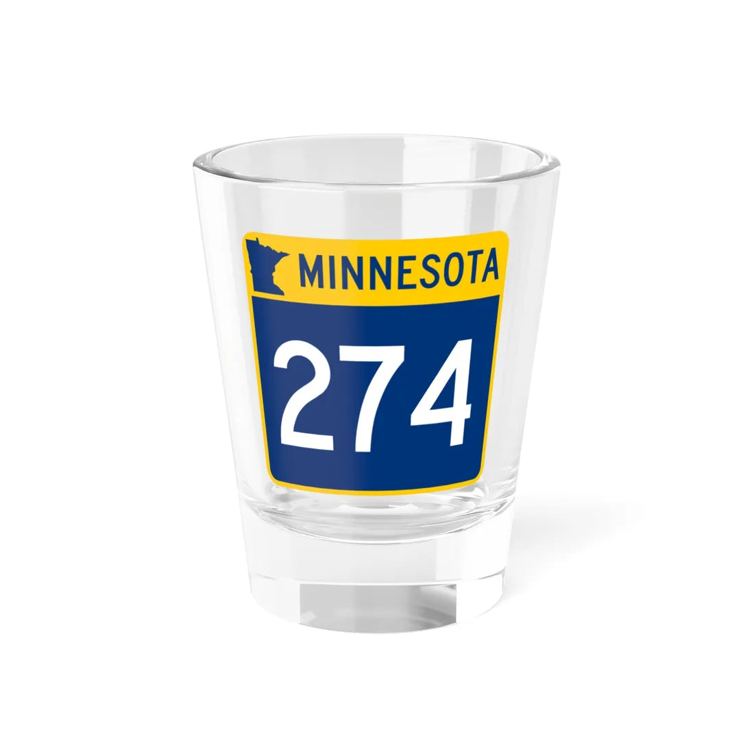 MN-274 (Minnesota) (Road Sign) Shot Glass 1.5oz 1.5oz - Go Mug Yourself
