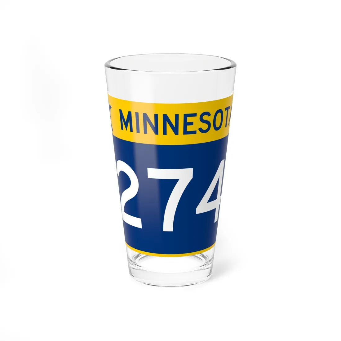 MN-274 wide (Minnesota) (Road Sign) Pint Glss 16oz 16oz - Go Mug Yourself