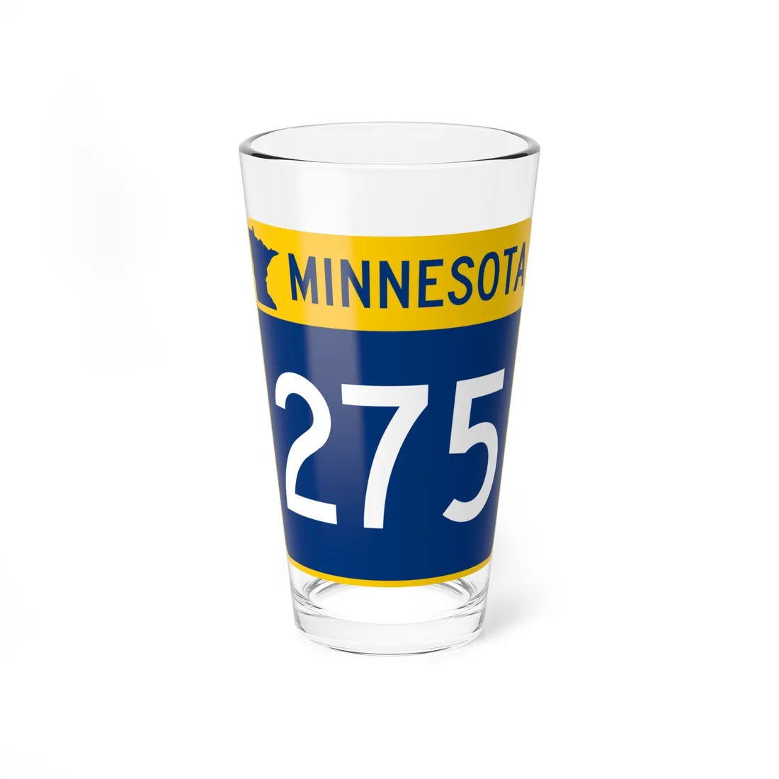MN-275 (Minnesota) (Road Sign) Pint Glass 16oz 16oz - Go Mug Yourself