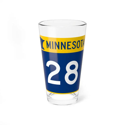 MN-28 (Minnesota) (Road Sign) Pint Glass 16oz 16oz - Go Mug Yourself