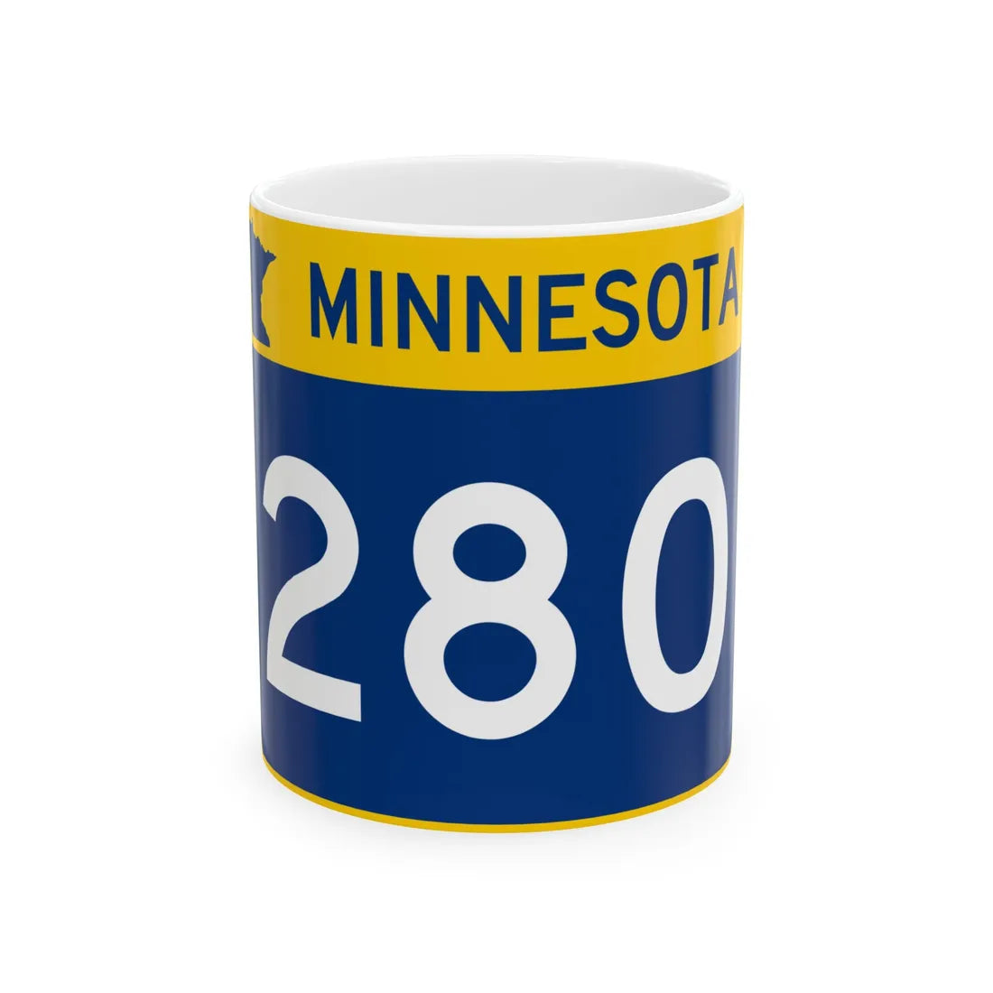 MN-280 wide (Minnesota) (Road Sign) White Coffee Mug 11oz - Go Mug Yourself