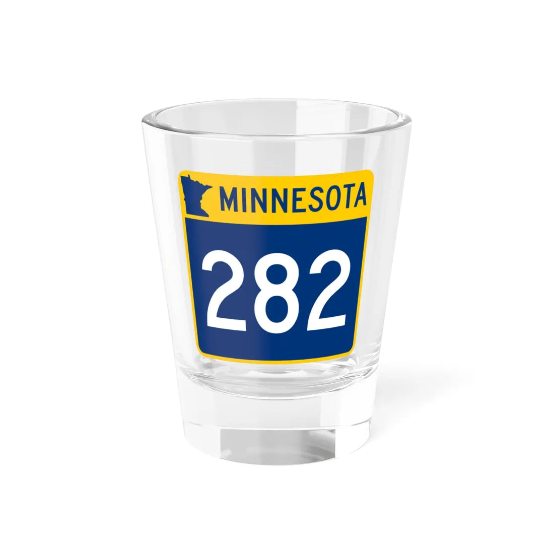 MN-282 (Minnesota) (Road Sign) Shot Glass 1.5oz 1.5oz - Go Mug Yourself