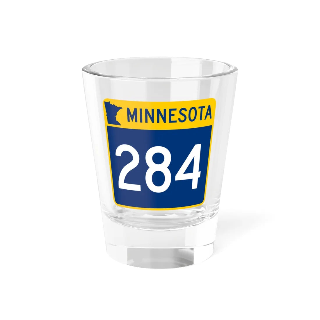 MN-284 (Minnesota) (Road Sign) Shot Glass 1.5oz 1.5oz - Go Mug Yourself
