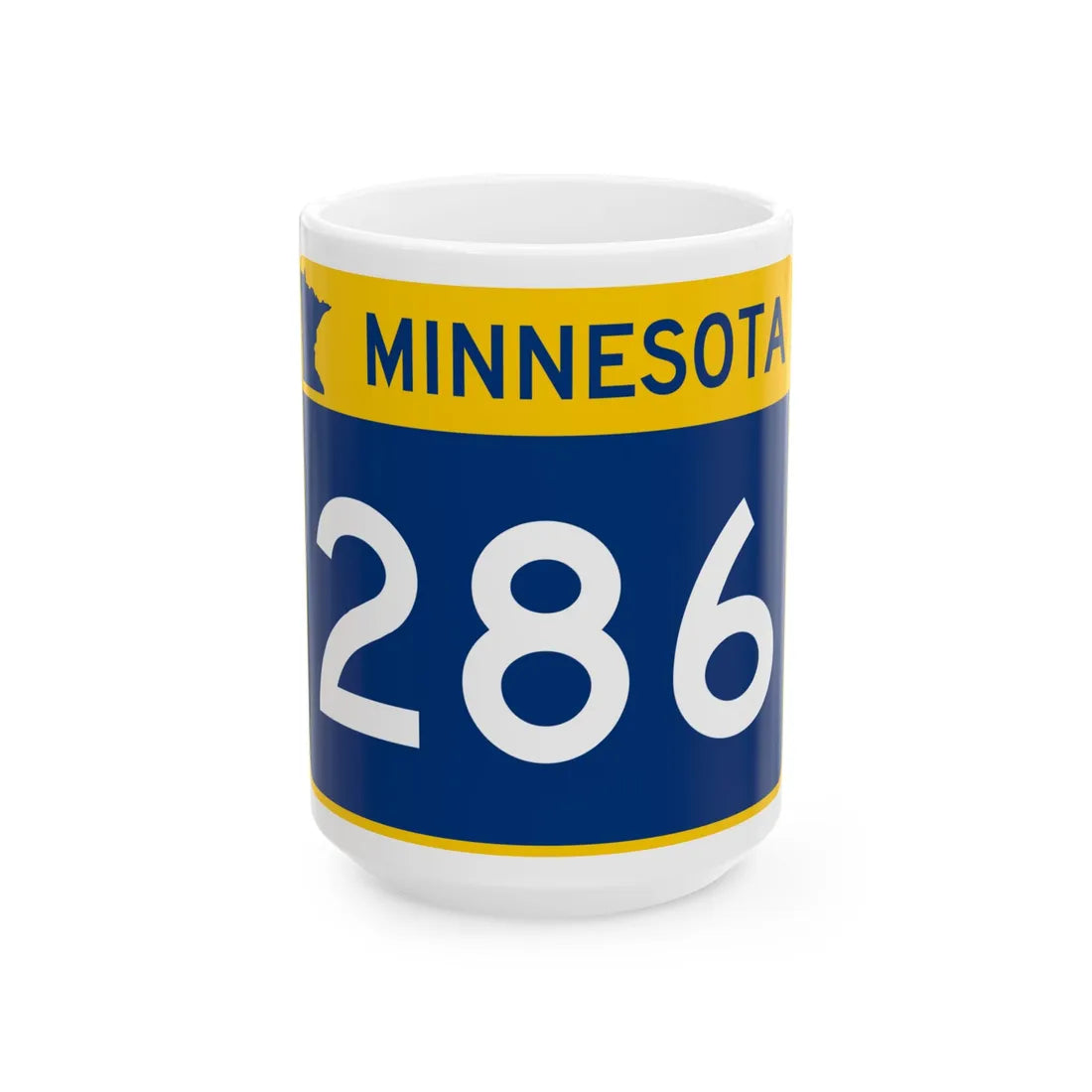 MN-286 wide (Minnesota) (Road Sign) White Coffee Mug 15oz - Go Mug Yourself