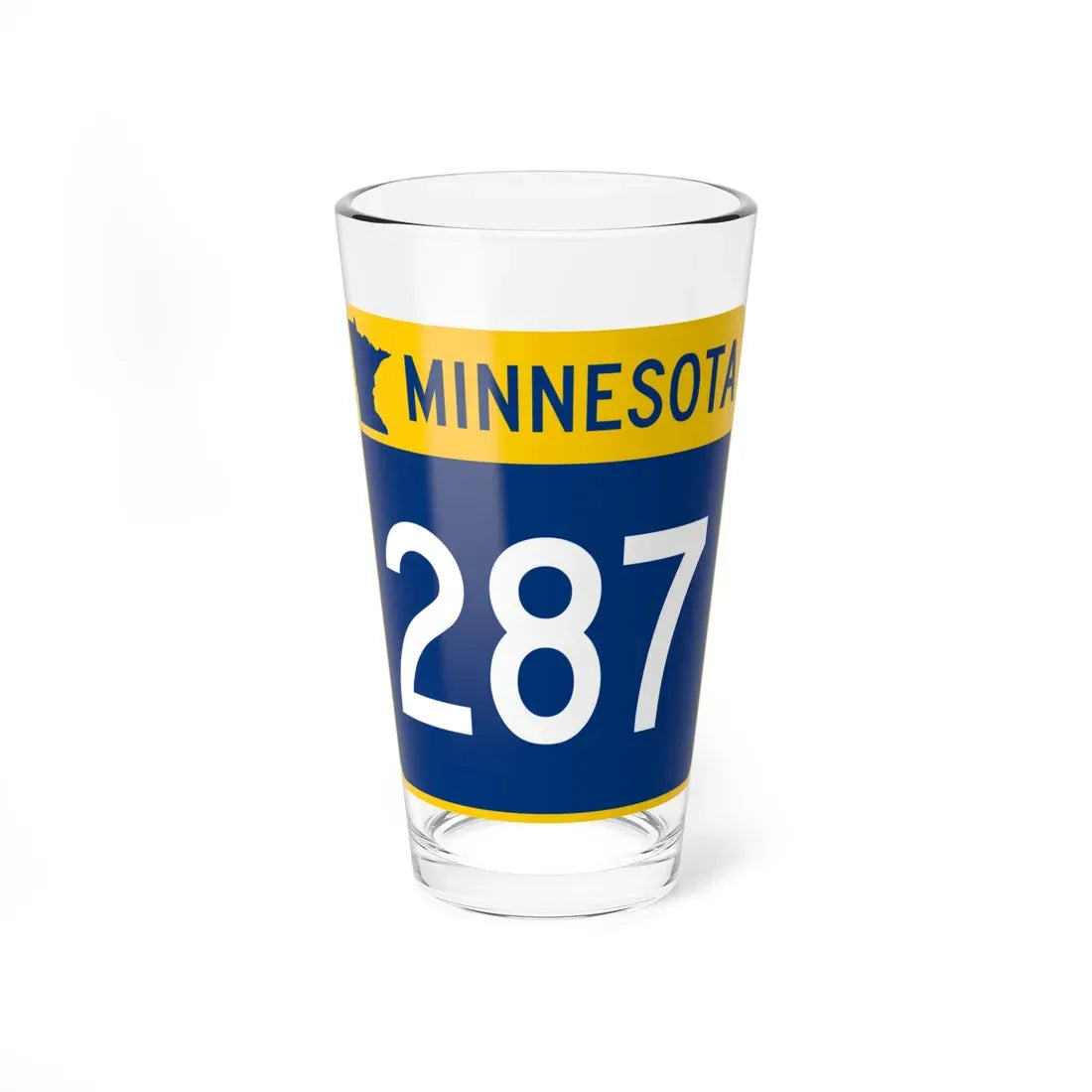 MN-287 (Minnesota) (Road Sign) Pint Glass 16oz 16oz - Go Mug Yourself