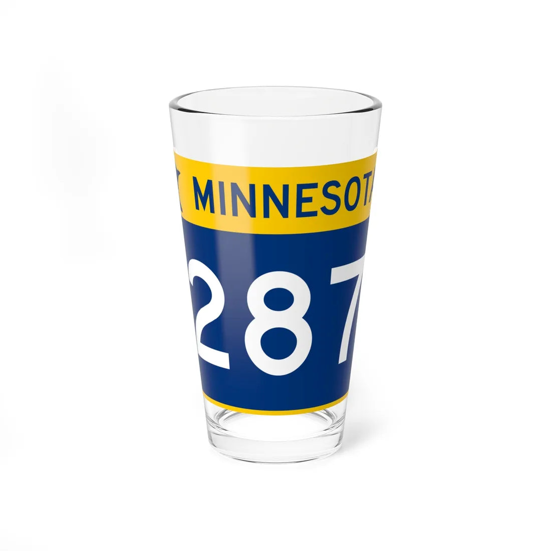 MN-287 wide (Minnesota) (Road Sign) Pint Glass 16oz - Go Mug Yourself