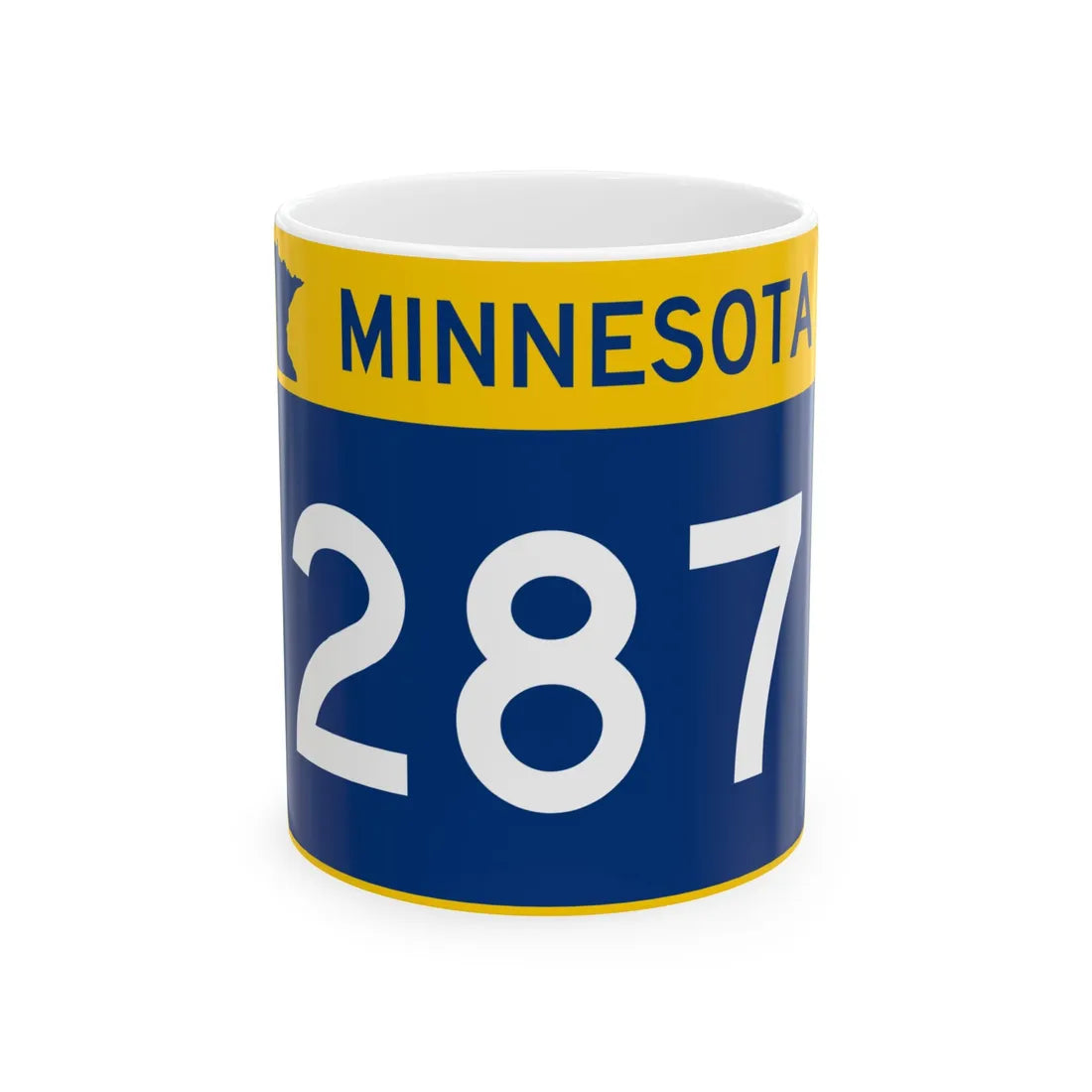 MN-287 wide (Minnesota) (Road Sign) White Coffee Mug 11oz - Go Mug Yourself