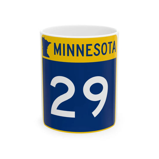 MN-29 (Minnesota) (Road Sign) White Coffee Mug 11oz - Go Mug Yourself
