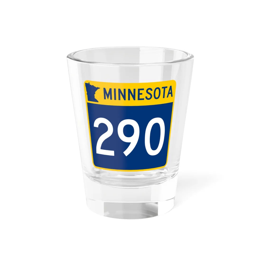 MN-290 (Minnesota) (Road Sign) Shot Glass 1.5oz 1.5oz - Go Mug Yourself